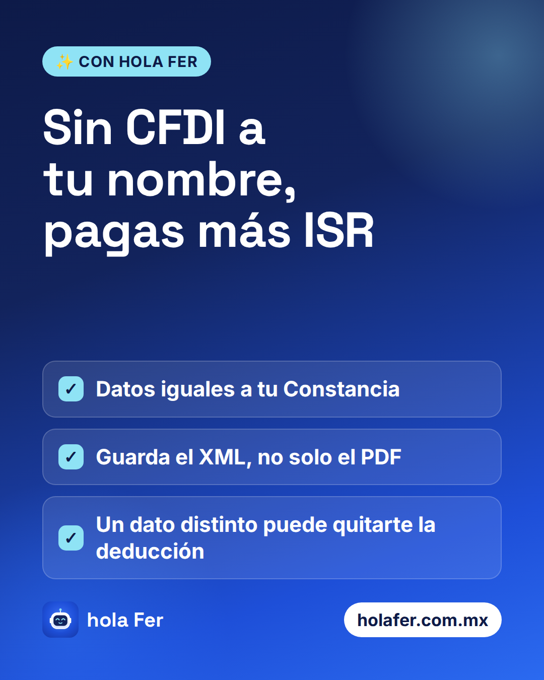 Sin CFDI a tu nombre, pagas más ISR